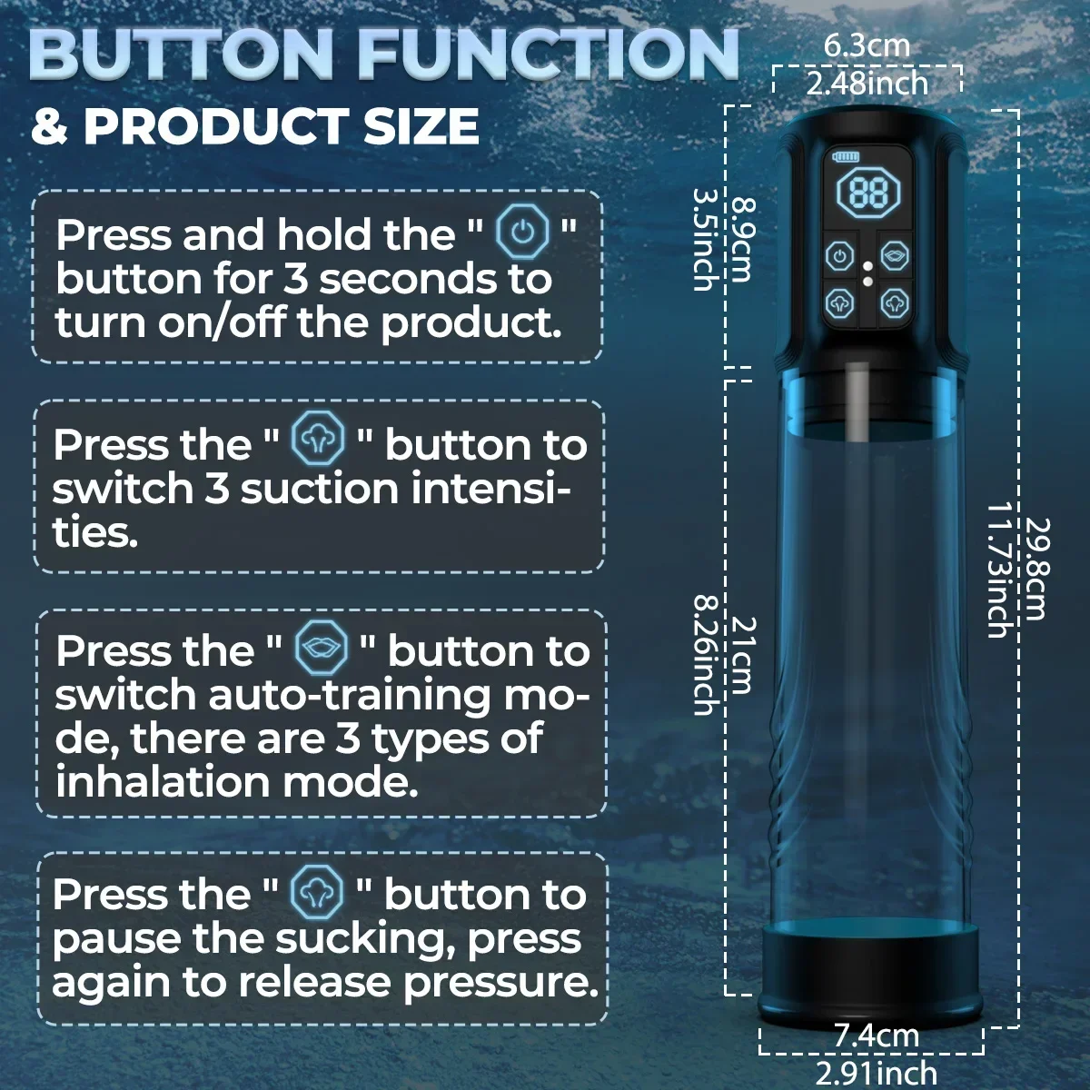 Electric Vacuum Sucking Penis Pump Male Masturbators Penis Enlargement 4 Training 3 Sucking Vibrator Modes Adult Sex Toy for Men view 6