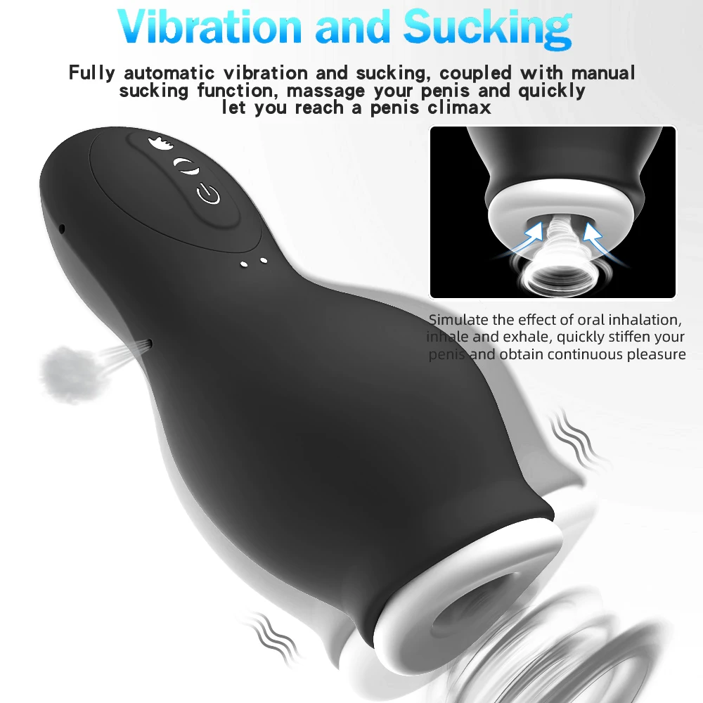 Masturbator for Men Automatic Sucking Male Machine Oral Vaginal Penis Vibrator Sex Toy for Men Masturbation Cup Blowjobs Machine