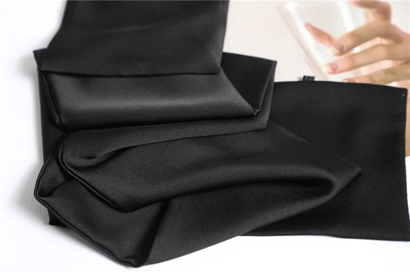 Roter, einfarbiger, langer Seidenschal für Damen, Haarschals, Seidensatin-Halstuch für Frauen, 14*145CM, Stirnbänder, schlichtes Taschenband, Damen-Accessoire – Detail 21