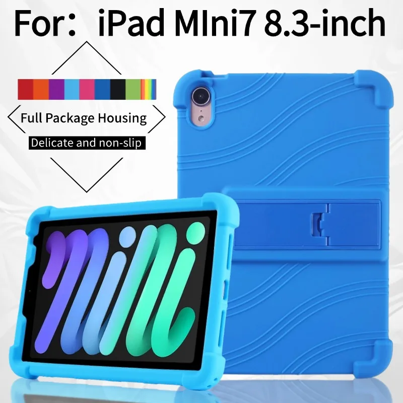 Adjustable Stand Case For iPad Mini 7 2024 (A17 Pro) 8.3 inch Model A2995 A2996 Soft Silicone Cover Funda Kids Safe Shockproof