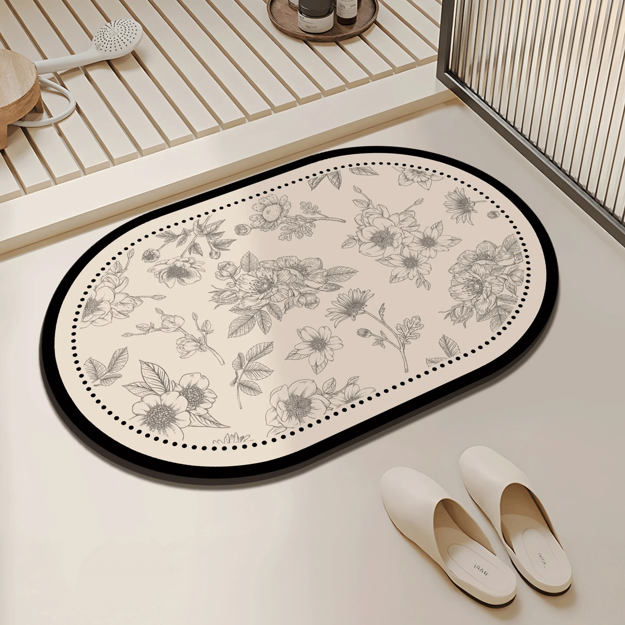 

Premium Batoom Anti-Slip Silicon Dendroid Mat Soft Foot Pad Entrance Door Mat Easy Clean hine Waable Square Home Decor