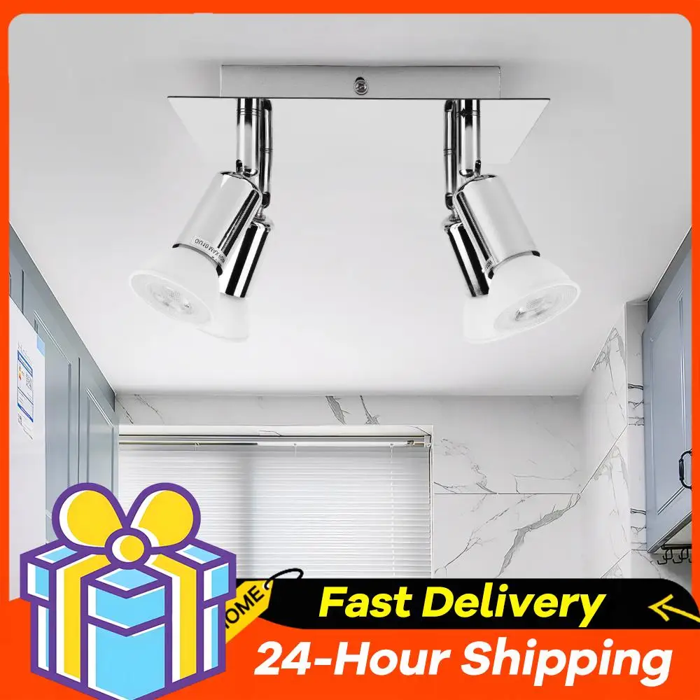 

4 Way Square Spot Light LED Ceiling Light Adjustable Angle Chandelier Lamps Rotatable Ceiling Light for Kitchen Living Room