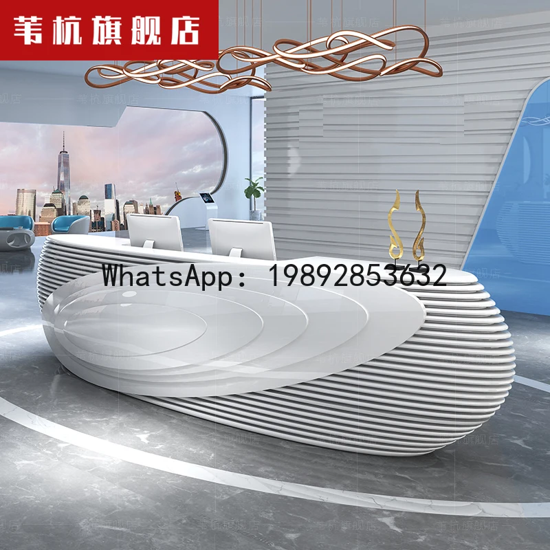 YFY Company Front  Reception  Office Front  Lacquer Table Modern Fashion Hotel Front  Beauty Salon