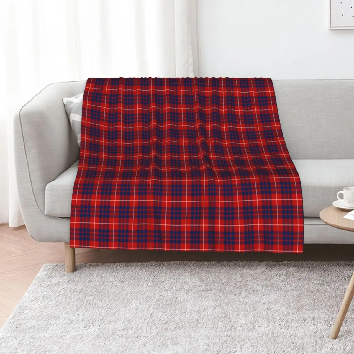 Clan Hamilton Tartan Throw Blanket Bed Fashionable Luxury Brand Summer Thin Shaggy Decoratives Blankets