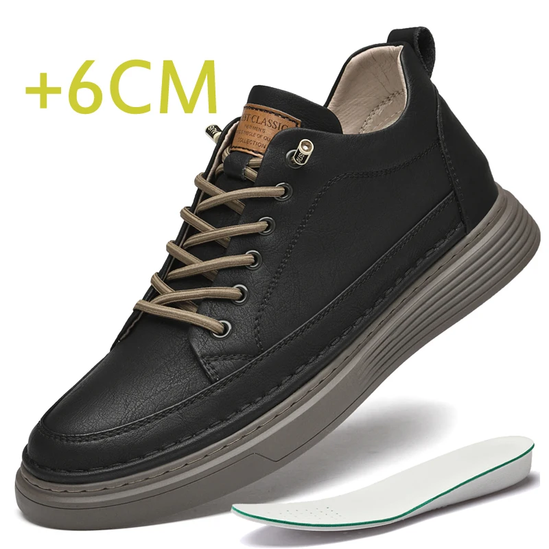 High-quality Spring Height Increase Shoes Heightening Shoes Elevator Shoes Men Height Increase Insole 6CM Sneakers Sport Shoes