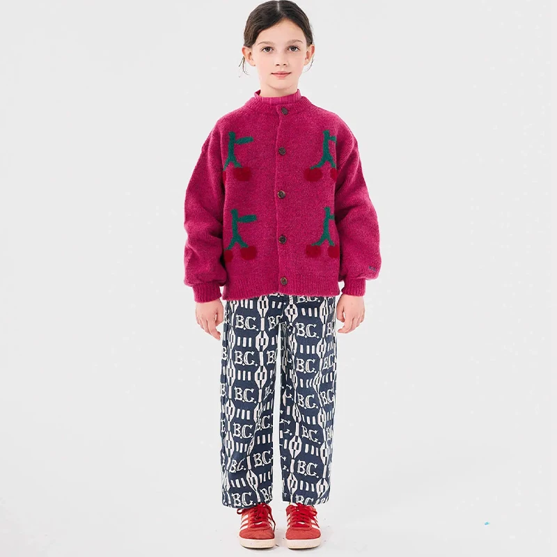 2024 neue Herbst Winter Kinder kleidung Mädchen Stickerei Pullover Jungen warmen Pullover Kinder bedruckte Hosen-Sets für Kinder