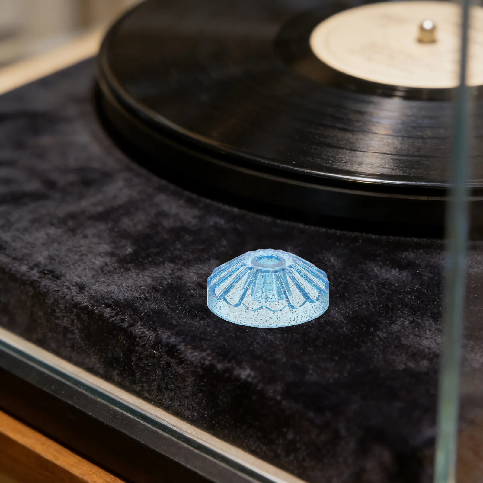 Blue 45 Vinyl Record Clamp Adapter ABS Weight Stabilizer Record Player Turntable Accessory for Stable Playback