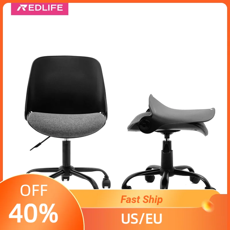 REDLIFE Office Chair w/ Foldable Backrest ,Home Office Desk Chairs Armless Computer Chair Adjustable Furniture for Home & Office