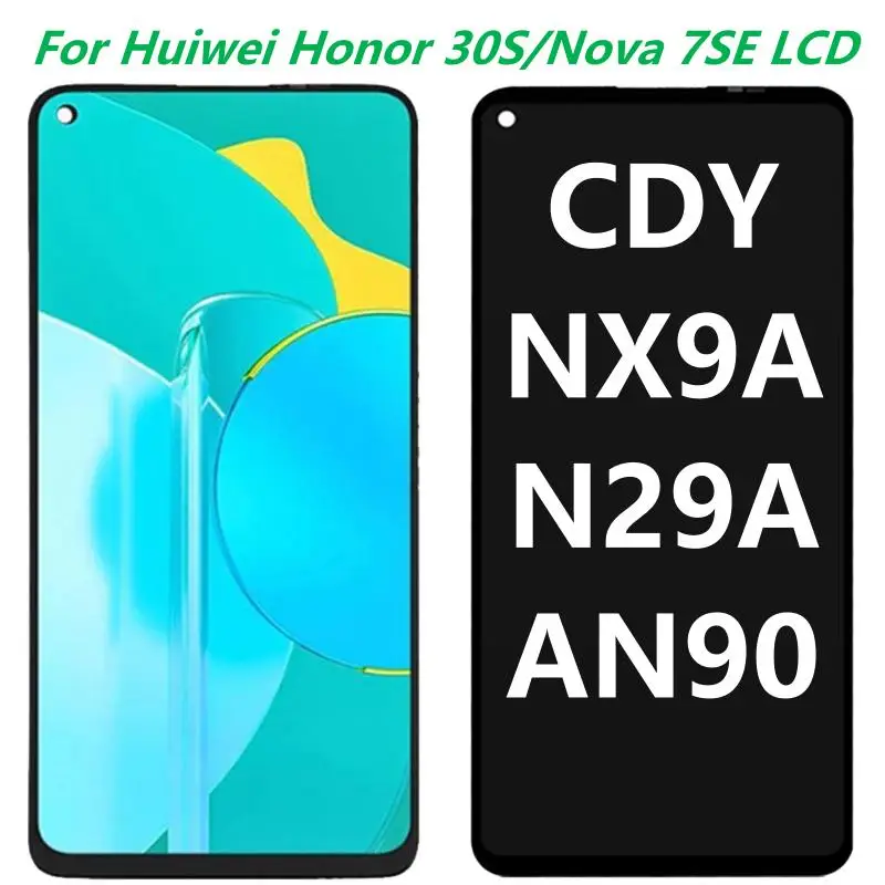 6.5  Original LCD For Huawei P40 Lite 5G CDY-NX9A LCD Display Touch Screen With Frame Honor 30S AN90 Nova 7 SE LCD Display Parts