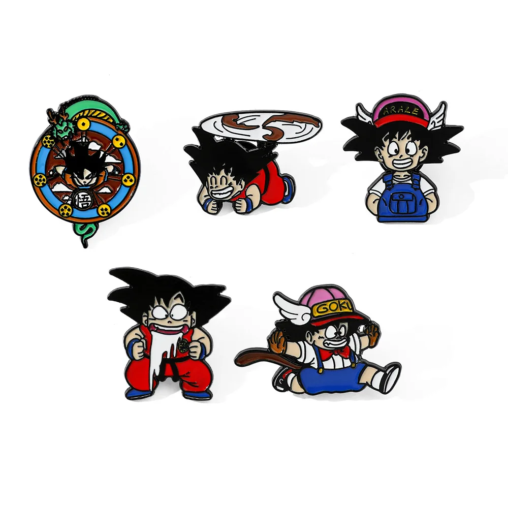 

1 Set Japanese Cartoon Creative Anime Character Dragon Ball Metal Badge Wukong Alloy Brooch Accessory Brooch Decoration