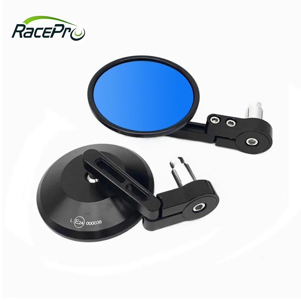 RACEPRO Universal Motorcycle Side Mirror CNC Motorcycle Bar End Mirrors Cafe Racer Bobber Chopper Motorcycle Rear View Mirror