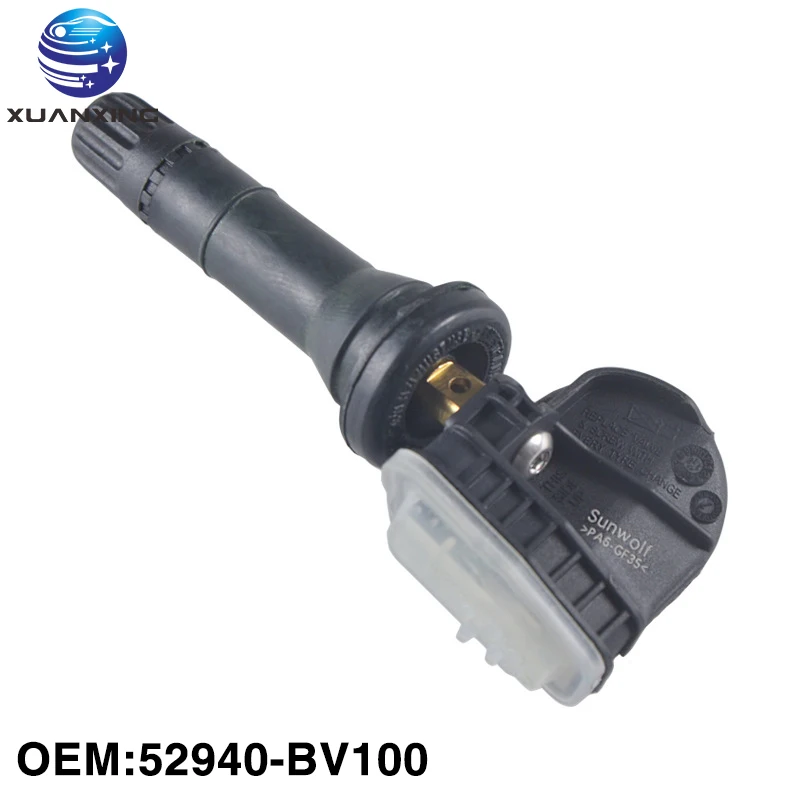 52940-BV100 TPMS Tire Pressure Sensor 433Mhz Rubber for 21-26 Hyundai Creta H1 Van H100 Tucson Kia EV6 52940BV100