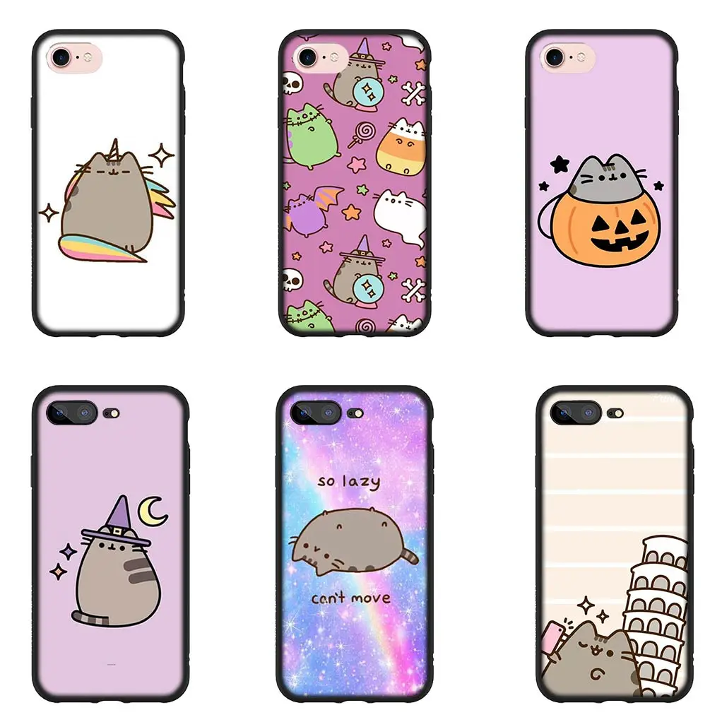 Cartoon P-Pusheens Cute Cat Cover Phone Case for Apple iPhone 16 11 Pro XS Max X XR 7 8 6S Plus + SE 2022 16+ Flexible Coque