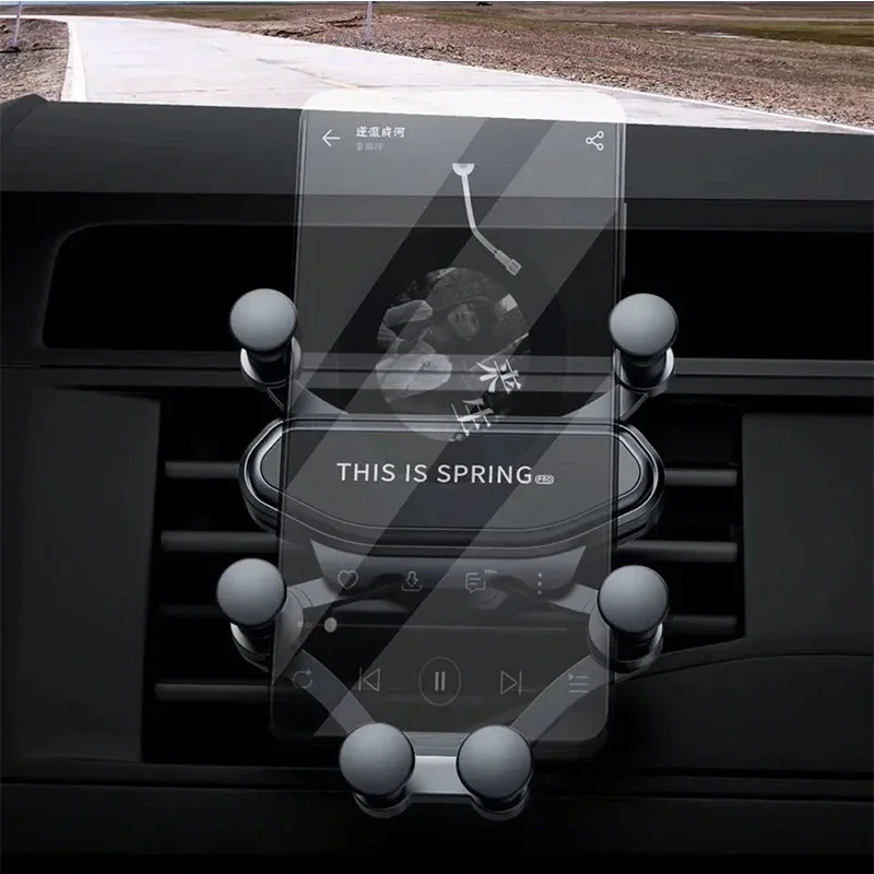 Universal Car Gravity Air Vent Phone Holder Bidirectional Horizontal Power Stand GPS Support For Samsung Xiaomi Auto Accessories