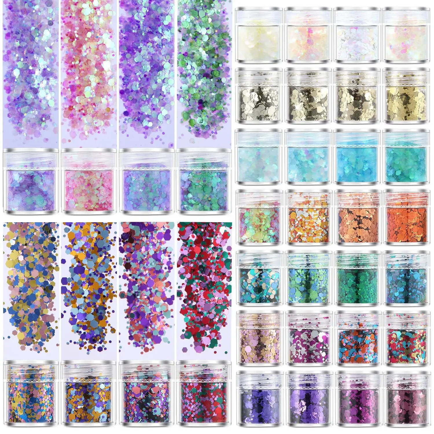 

4Bottle Shaped Glitter Nail Art Sequins DIY Epoxy Resin Filler Sparkly Paillette Charms Mix Pigment Powder Gel Nail Decoration