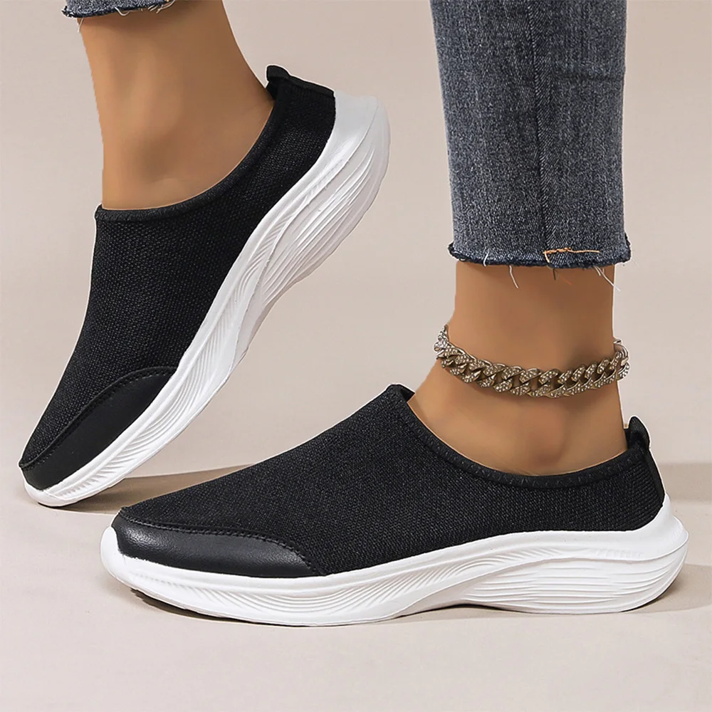 

Unisex Style Fly-Knit Sports Shoes for Men and Women, Running Shoes, Soft Soles, Wear-Resistant, Lightweight Black and White Casual Sports Shoes, Campus Casual Style, Four-Season Loafers