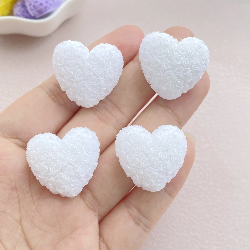 Resin Colorful Cartoon Rose love Flatback Stone 6PCS DIY Christmas Halloween Decor Figurines Scrapbook Accessories