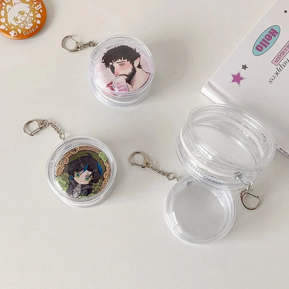Transparent Round Badge Display Bag PVC Pin Holder Doll Showcase Carrier Cute Walking Baby Backpack view 3