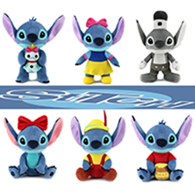 Disney-Lilo e Stitch Plush Doll para crianças, Anime Toys, boneca de pelúcia, fofo, presente de aniversário, crianças, novo