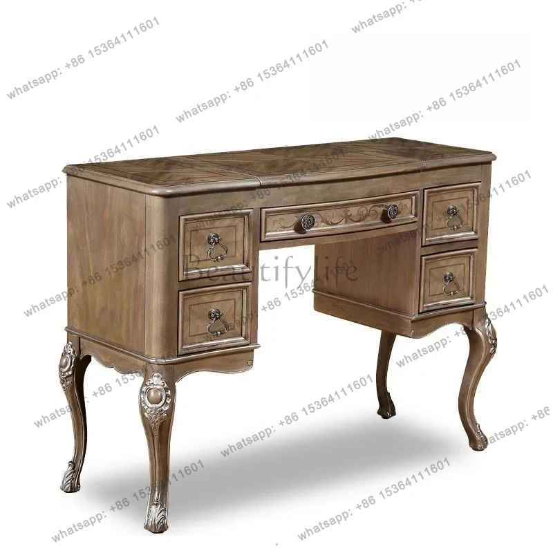 

Nordic Premium Retro Dresser Solid Wood Flip Dresser Bedroom Mini Dresser