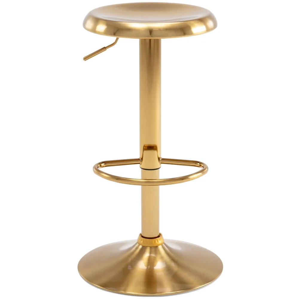 

Vogue Adjustable Retro Bar Stool, Swivel Round Metal Barstool, Backless Counter Height Bar Chair for Kitchen Dining Room Pub Cafe, Gold