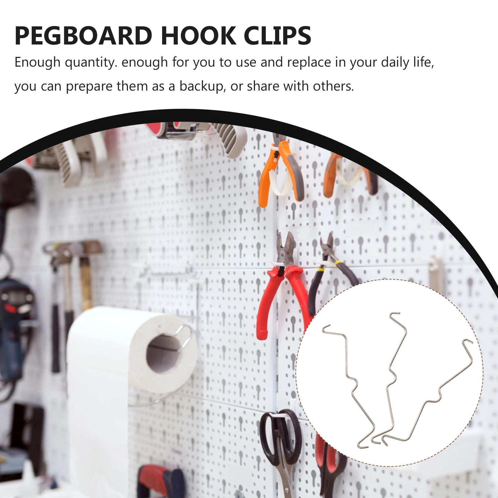 

100 шт., замки с крючками, зажимы из нержавеющей стали для крючков для перфорированной доски, фиксаторы, аксессуары для перфорированной доски, организация гаражной мастерской