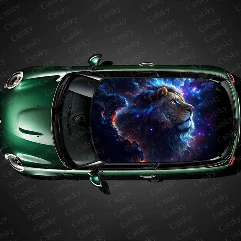 

Наклейка на автомобиль «Лев с звездным небом»