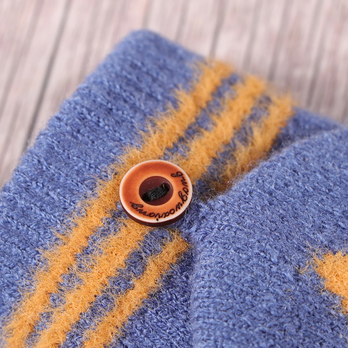 ถุงมือแบบพลิกได้สำหรับเด็กวัยหัดเดิน 1 คู่ ถุงมือฤดูหนาวน้ำหนักเบาพร้อมลวดลายการ์ตูนสำหรับใช้กลางแจ้ง 2-8Y สีฟ้า