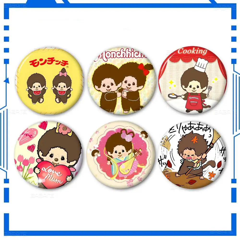 Anime M-Monchhichi Anime Brooches Cute Cartoon  Badge Jacket Jeans Lapel Pin Gift Accessorie