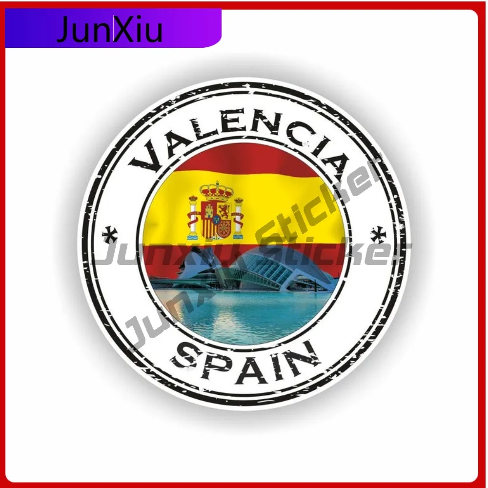 

Valencia Spain Seal Trendy Motorcycle Anti Scratch Vinyl Art Sticker Round Decal Motorcycle Sticker Cool Trendy Durable Wall
