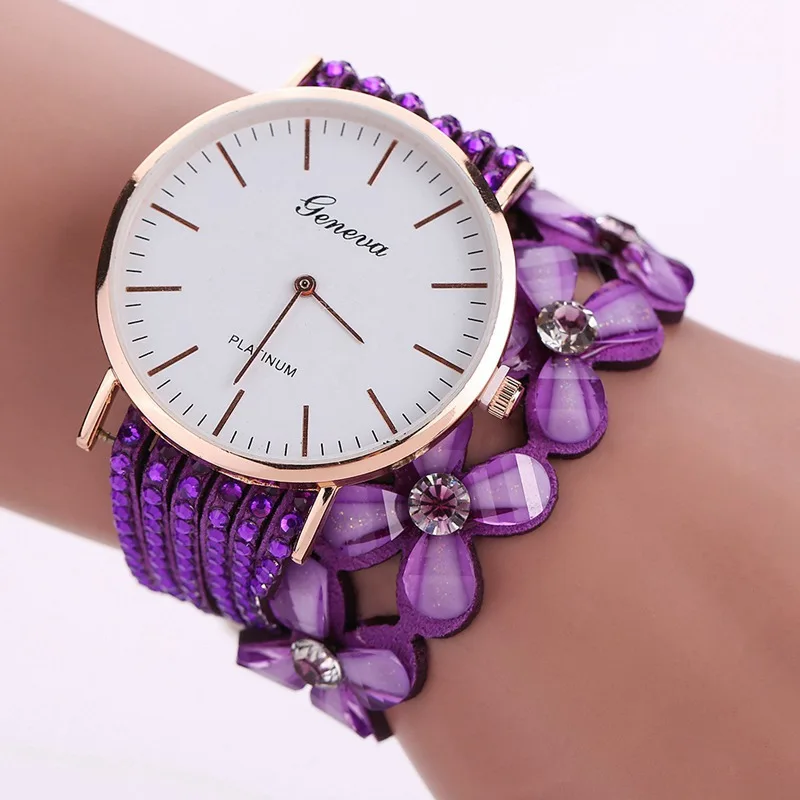 Border Supply-Reloj de pulsera para mujer, reloj de bobinado de correa larga Geneva, reloj de estudiante, envío directo