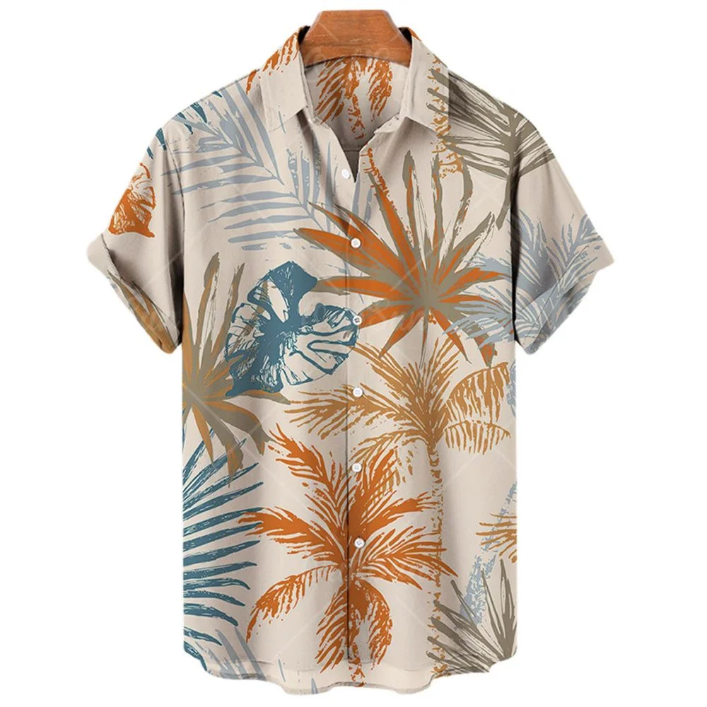 

Hawaiian Shirt Man 3D Coconut Tree Short Sleeve Casual Design Fashion Harajuku Vintage Shirt Print Social Vintage Men's Clothes