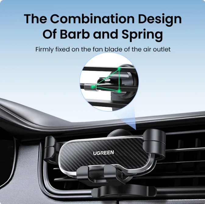 Soporte para teléfono UGREEN en el soporte para teléfono móvil con clip para salida de aire del coche Soporte GPS para iPhone 15 14 Soporte para teléfono para automóvil