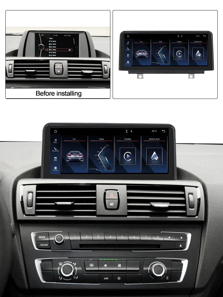 MEKEDE EU-Lager Linux-Bildschirm Intelligentes Auto-Audiosystem für BMW 1/2er Serie F20 F21 F22 F23 3/4er Serie F30 F31 F32 F33 F34 F36 2012-2016 NTG5.0 Autoradio Multimedia-Player Kabelloses Carplay