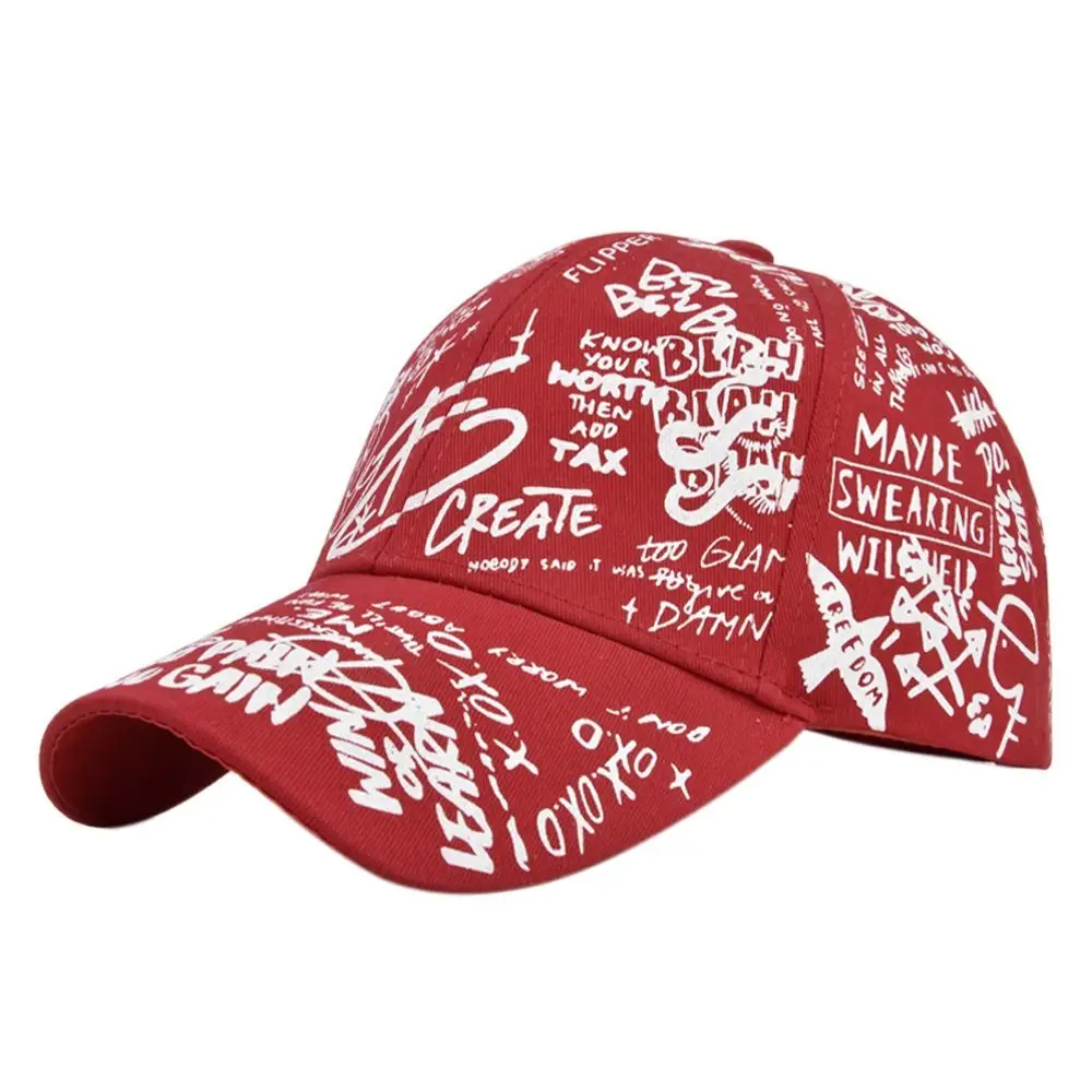 Afdrukken Graffiti Graffiti Baseball Cap Letter Geometrie Persoonlijkheid Hip Hop Baseball Cap Verstelbare Casual Hoeden