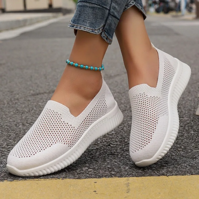 Shoes Female 2024 New One Kick Women's Vulcanize Shoes Autumn Breathable Mesh Solid Outdoor Casual Comfortable Walking Shoes