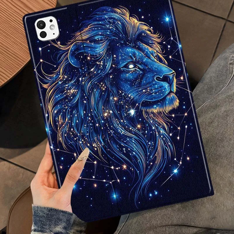 الأسد الكوني تاج غالاكسي لجهاز iPad Pro Air 5 4 3 13 11 8 7 6 5 10th 7th 6th 10.5 12.9 10.9 حافظة كمبيوتر لوحي