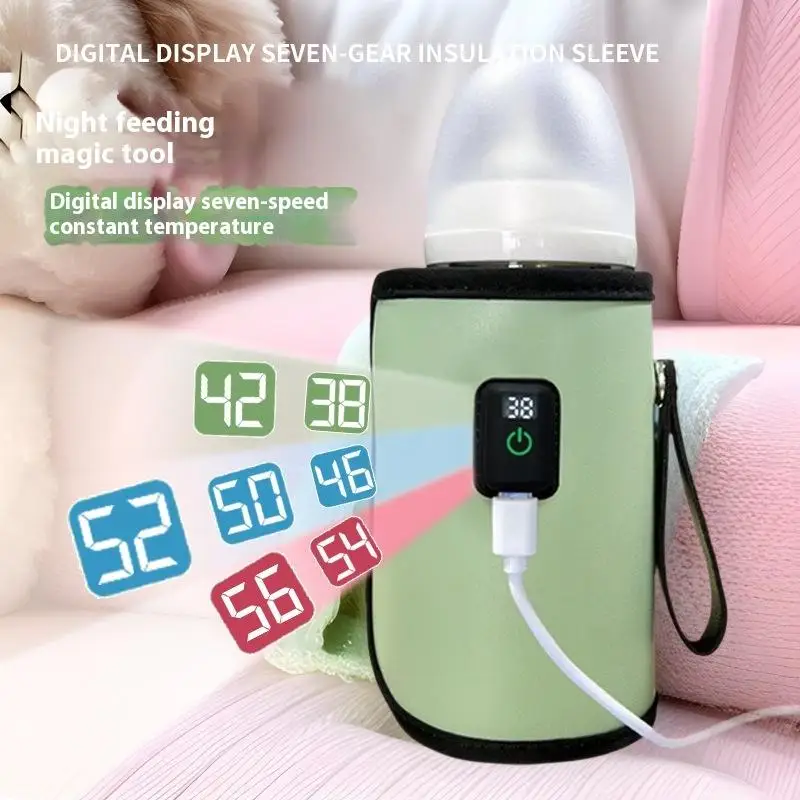 

Portable Baby Bottle Insulation Sleeve, Baby Milk Insulation Device With LCD Screen, USB Insulation Bottle For Car Travel