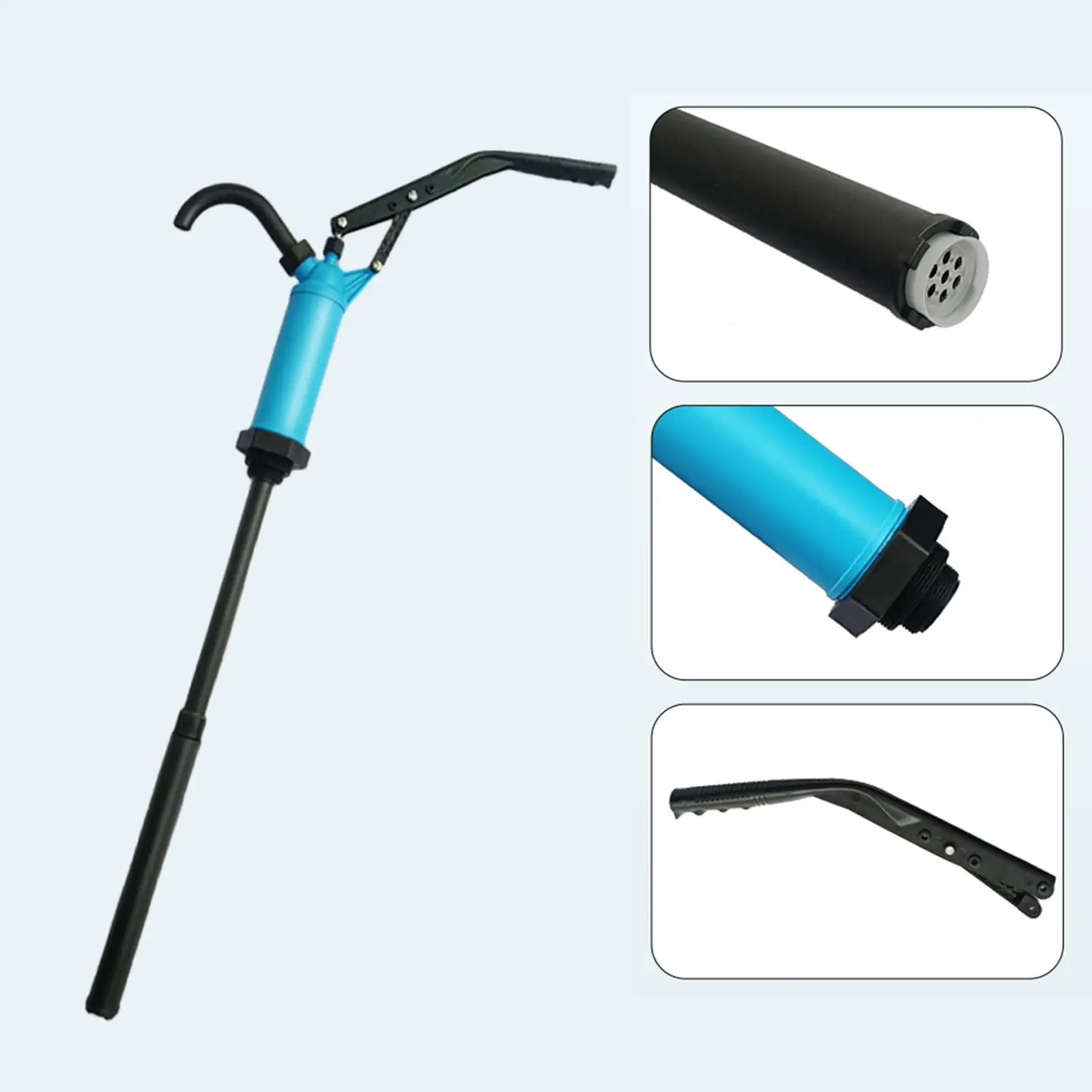 Barrel Pump with Lever Action Portable Hose Assembly Tool Non Slip Handle Oil Drum Barrel Hand Pump for Petrol Transfer Water