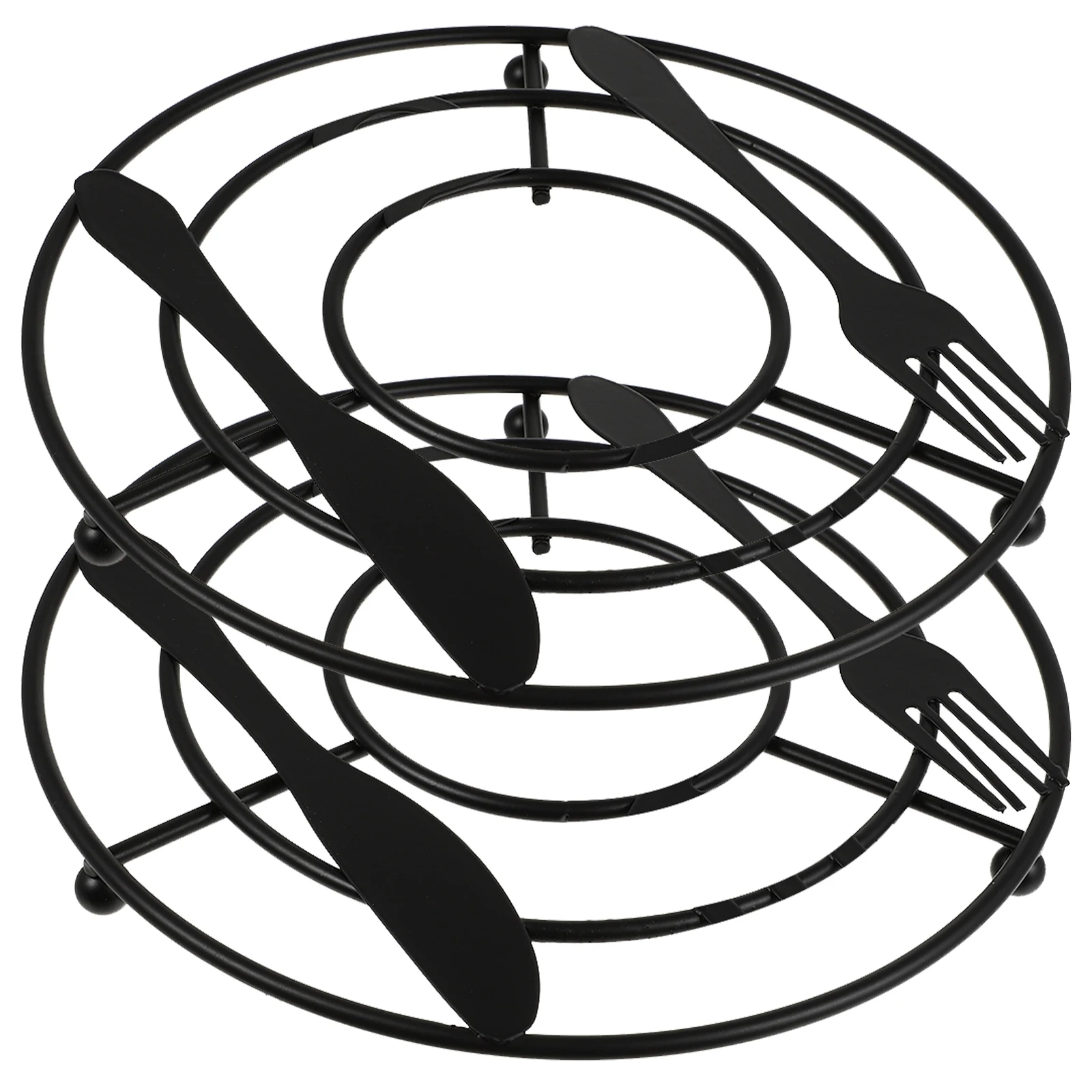 

2Pcs Non-Slip Hollow Iron Table Mats Heat Resistant Anti-Scalding Place-Mats for Household Use Creative Place-Mats
