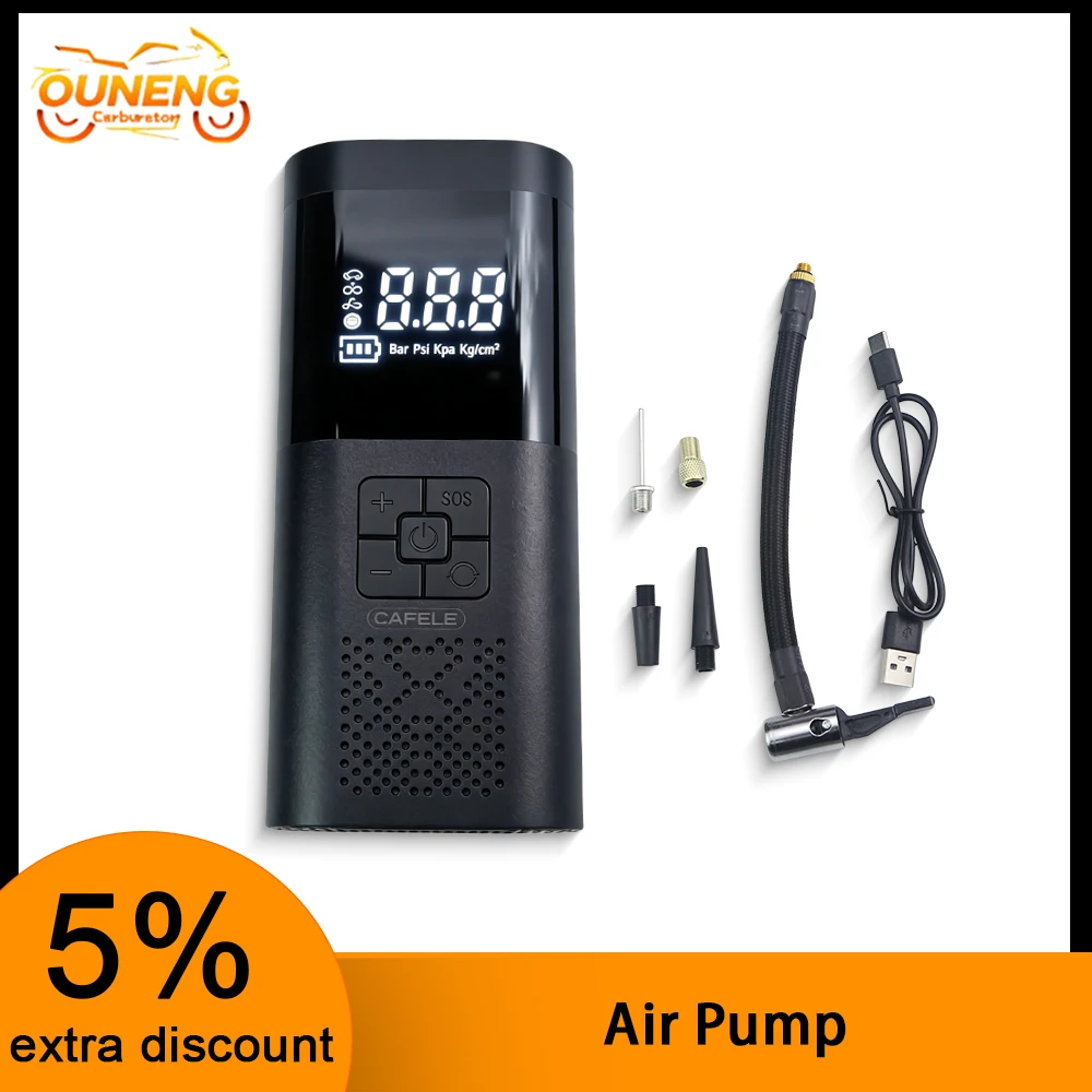 Portable Cordless Air Compressor 150PSI Fast Inflation Tire Pump With LED Digital Gauge For Car Motorcycle And Bike