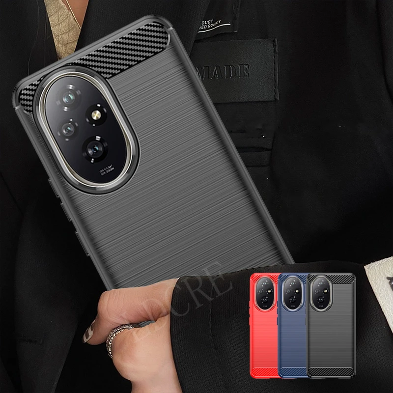 For Cover Honor 200 Case Huawei Honor 200 Capas New Shockproof Phone Back Bumper Soft TPU Carbon Fiber Fundas Honor 200 Honor200