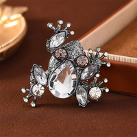 Personalized Gun Black Rhinestone Aquatic Brooches For Women Unisex Carton Frog Crab Penguin Alloy Brooch Funny Suit Jewelry