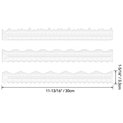 3 Tear Rulers Guides with 3 Water Brushes 30cm Acrylic Paper Tearing Ruler Deckle Edge Ruler To Create Decorative Edges