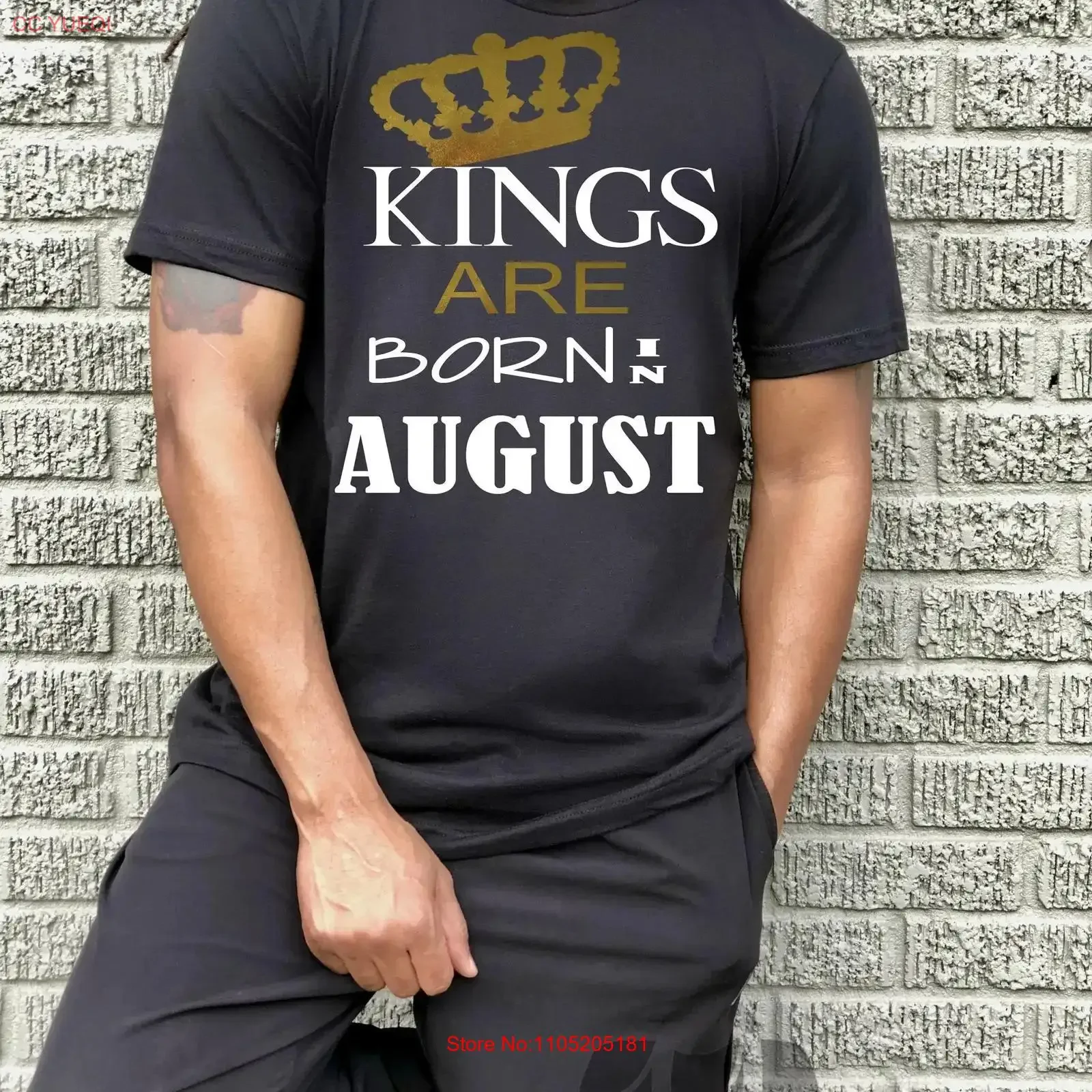 King's are Born in AugusT T Shirt Choose Your MONTH Men's Birthday King For Men July vintage Washed designer clothes homme