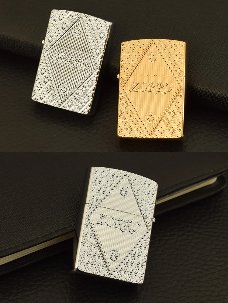 

Zorro lighter Gypsy double-sided engraved logo retro creative metal body lighter lighters personalized cool lighters