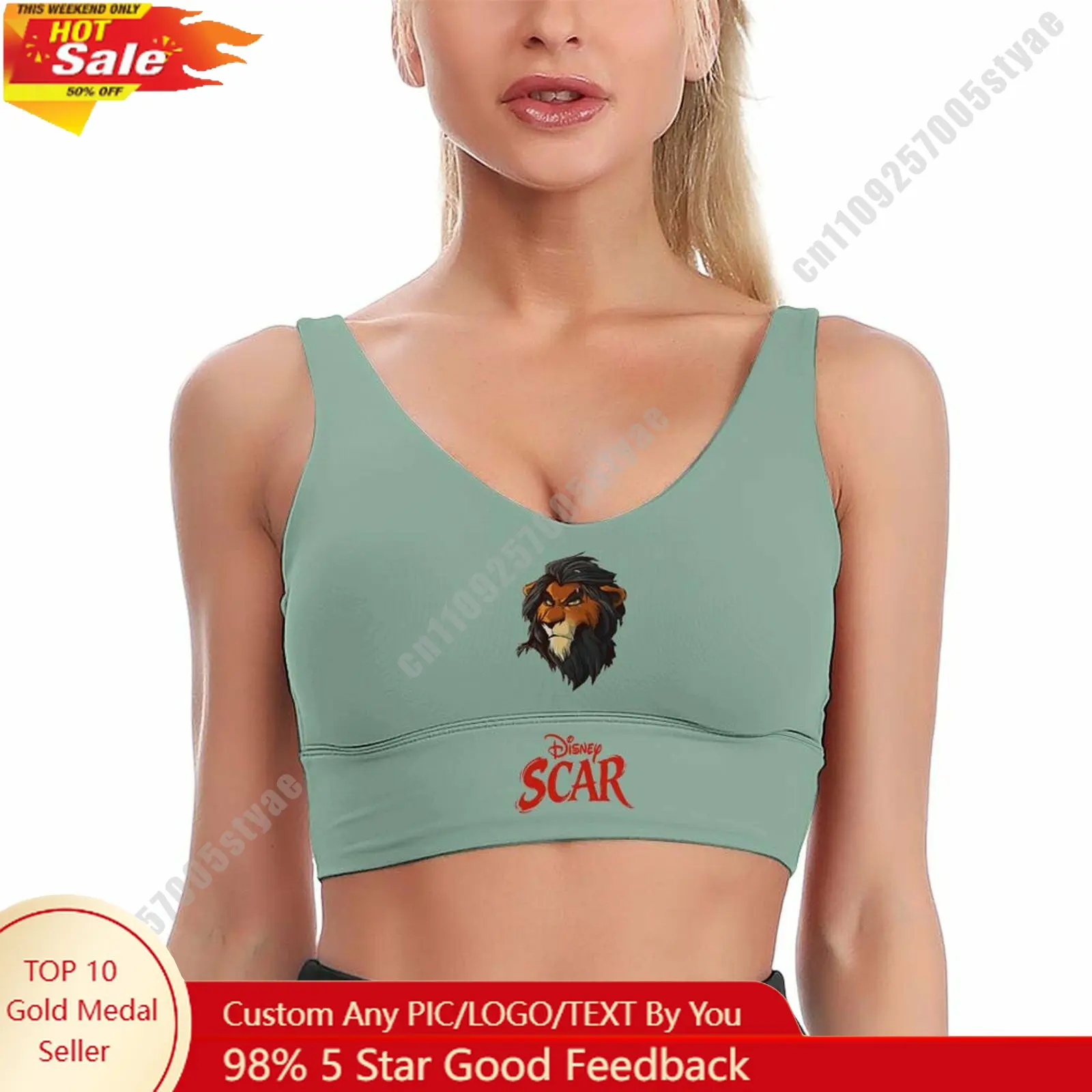 

Scar Sports Bra Disney Character Custom Breathable Underwear Running Fitness Push Up Bra Fresh Fashionable Gifts