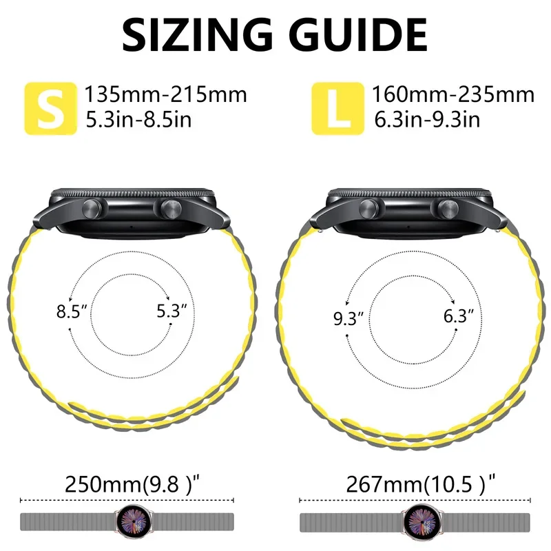 20mm 22mm Magnetic Strap for Samsung Galaxy Watch 6 5 4 40mm 44mm 6Classic 43 47mm Silicone Band for Huawei Watch 4 GT3 Bracelet