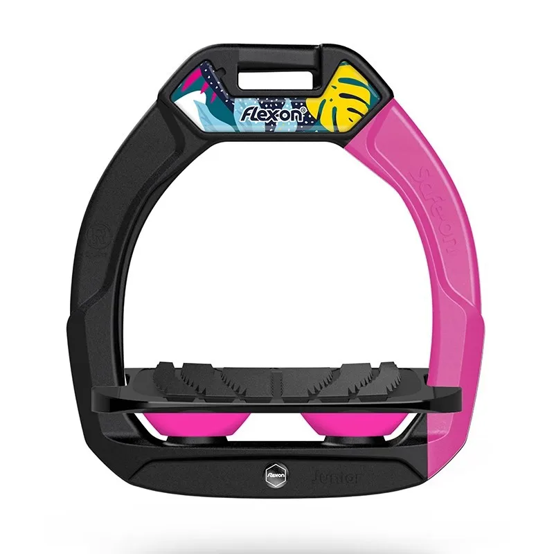 Flex-on Equestrian Horse Equipment Safety Shock-absorbing Stirrups (non-slip Spikes) Color Block Kids'