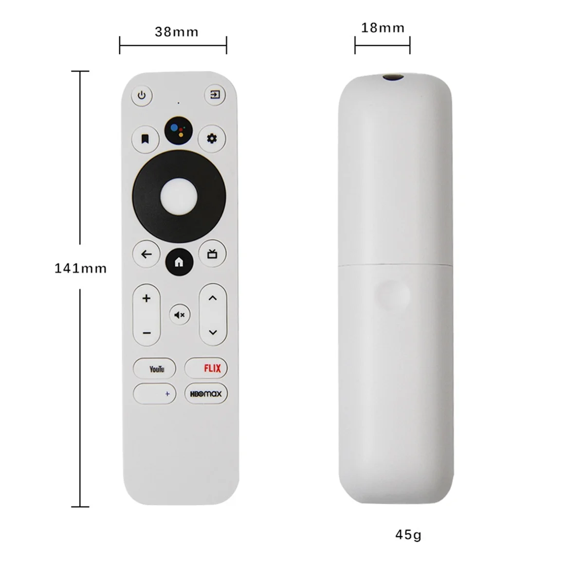 N99R Replace Voice Remote Control for MECOOL KM2 KM2 PLUS ONN Android 4K UHD TV Box Bluetooth Voice Remote White